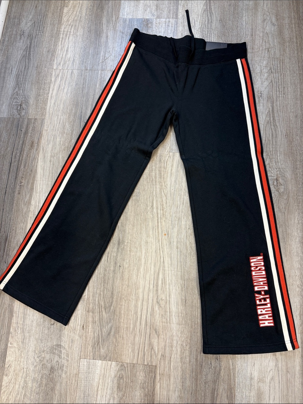 Harley-Davidson Women’s  Black Sweatpants & jacket with Red & White Side Stripes
